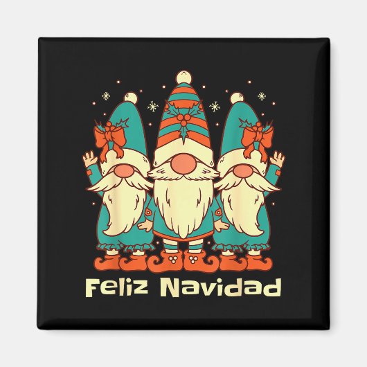Aimant Spanish Christmas Gnomes Feliz Navidad  (Devant)