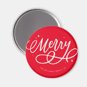 Aimant Sparkly Bubbly Script Merry Holiday (Recto/Verso)