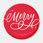 Aimant Sparkly Bubbly Script Merry Holiday (Devant)