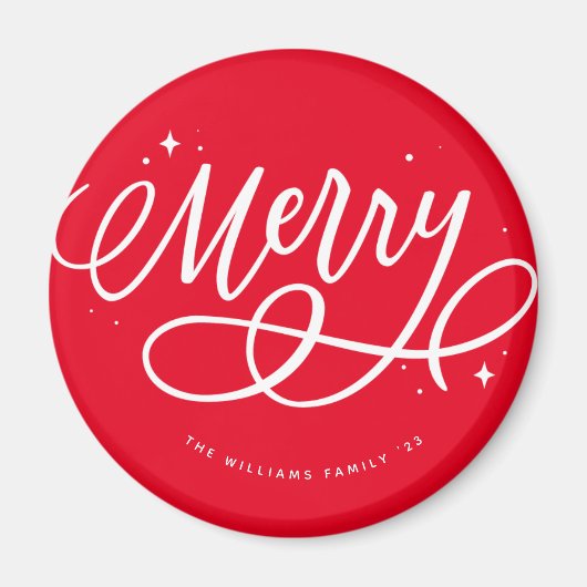 Aimant Sparkly Bubbly Script Merry Holiday (Devant)
