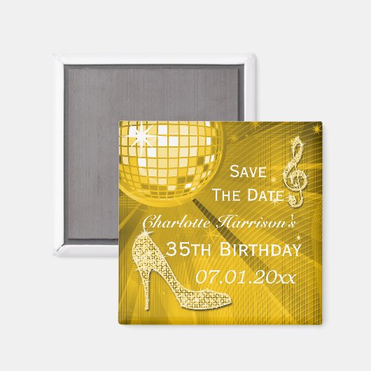 Aimant Sparkly Stiletto Heel 35e anniversaire Enregistrer (Recto/Verso)