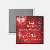 Aimant Sparkly Stiletto Heel 40e anniversaire Enregistrer (Recto/Verso)