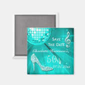 Aimant Sparkly Stiletto Heel 50e anniversaire Enregistrer (Recto/Verso)