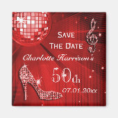 Aimant Sparkly Stiletto Heel 50e anniversaire Enregistrer (Devant)