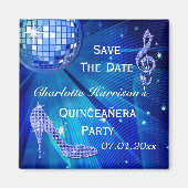 Aimant Sparkly Stiletto Heel Quinceañera Enregistrer La D (Devant)