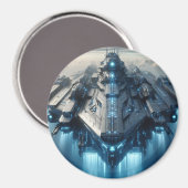 Aimant Spatial Futuriste 3 Pouces (Recto/Verso)