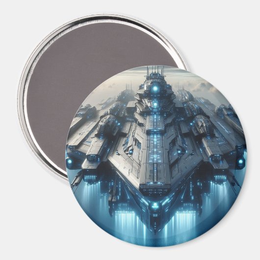 Aimant Spatial Futuriste 3 Pouces (Recto/Verso)