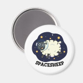 Aimant Spatial Sheep Drôle Astronaut Sheep Pun (Recto/Verso)