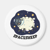 Aimant Spatial Sheep Drôle Astronaut Sheep Pun (Devant)