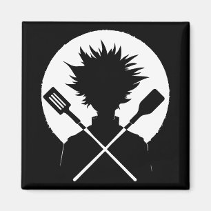 Aimant Spatules Cuisine Drôle Chef Sauvage