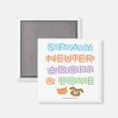 Aimant Spay Neuter Adopter l'amour (Recto/Verso)