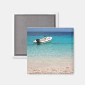 Aimant Speedboat dans l'aimant bleu mer (Recto/Verso)