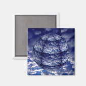 Aimant Sphère 3D de nuage abstrait (Recto/Verso)