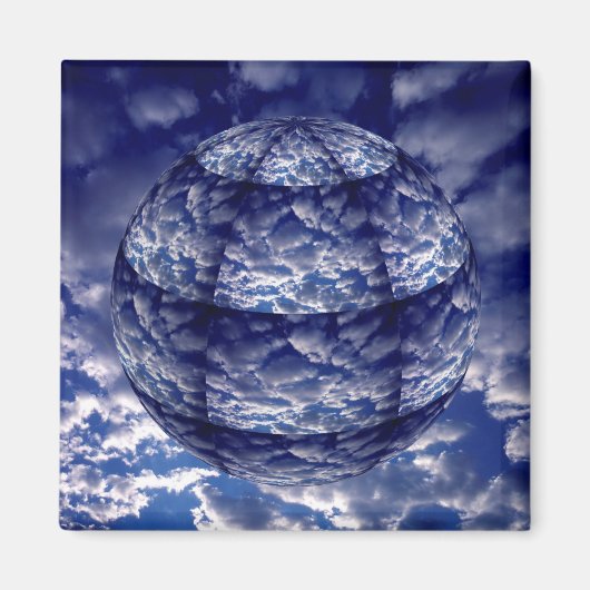 Aimant Sphère 3D de nuage abstrait (Devant)
