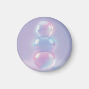 Aimant Sphères empilées pastel iridescent rêveur