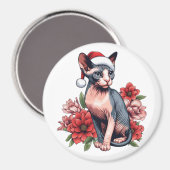Aimant Sphynx Chat Santa Hat Noël (Recto/Verso)