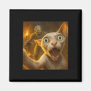 Aimant Sphynx chat selfie drôle de momie fantôme effrayan