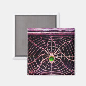 Aimant SPIDER ET WEB Vert Émeraude Noir (Recto/Verso)