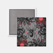 Aimant Spider Floral design style gothique (Recto/Verso)
