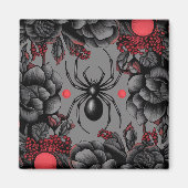 Aimant Spider Floral design style gothique (Devant)
