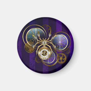 Aimant Spider Steampunk sur Arrière - plan pourpre