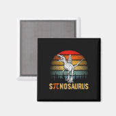 Aimant Spinosaurus rétro Joyeux Jour Pi (Recto/Verso)