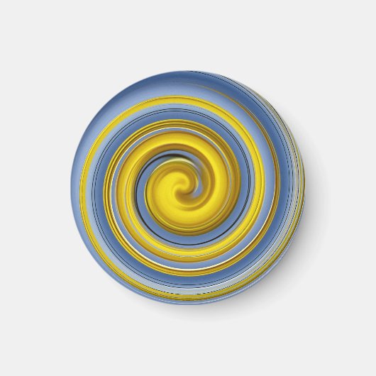 Aimant spirale jaune et bleue (Devant)