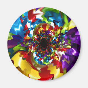 Aimant Spirales d'art de fractale de kaléidoscope de joi