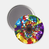 Aimant Spirales de la joie Kaleidoscope Fractal Art (Recto/Verso)