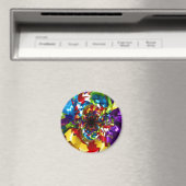 Aimant Spirales de la joie Kaleidoscope Fractal Art (In Situ (Lave-vaisselle))