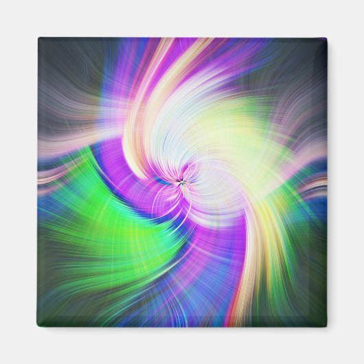 Aimant SPIRALFLUO - Psychédélique colorée moderne fractal (Devant)