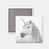 Aimant Spirit Unicorn avec fleurs à Mane (Recto/Verso)