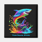 Aimant Splash de requin coloré (Devant)