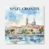 Aimant Split Croatie Dalmatie Aquarelle (Devant)