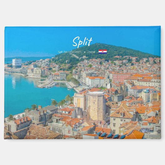 Aimant Split, Croatie - Ville côtière (Recto)
