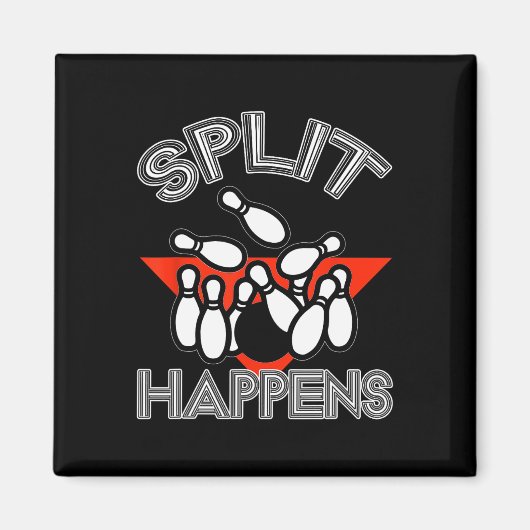Aimant Split Happings Bowling Shirt Funny Spare Ball Team (Devant)