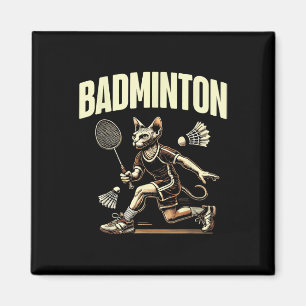 Aimant Sport Badminton passionné de chats Feline Kitten L