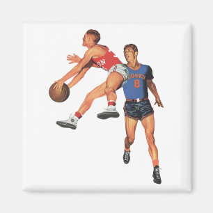 Aimant Sports Anciens, Joueurs de Basket-ball dans un Mat