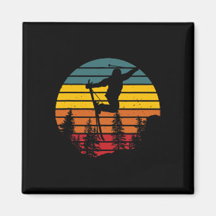 Aimant Sports d'hiver Ski Snowboard Skier Retro Vintage