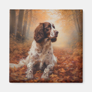 Aimant Springer Spaniel à l'automne Feuilles automne Insp
