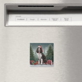 Aimant Springer Spaniel Chien dans la neige Noël (In Situ (Lave-vaisselle))
