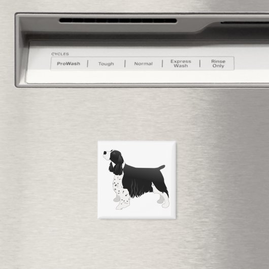 Aimant Springer Spaniel Chien de base race Silhouette Noi (In Situ (Lave-vaisselle))