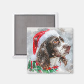 Aimant Springer Spaniel Chien Fête de Noël (Recto/Verso)
