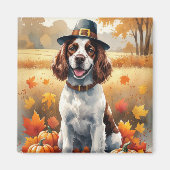 Aimant Springer Spaniel dans les feuilles d'automne, l'ar (Devant)