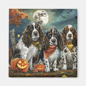 Aimant Springer Spaniel Halloween Éffrayant (Devant)