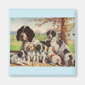 Aimant springer spaniel maman et chiots (Devant)
