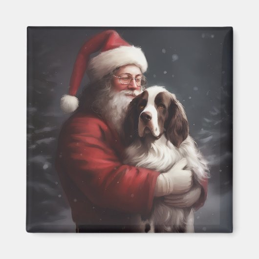 Aimant Springer Spaniel Père Noël Noël Festif (Devant)