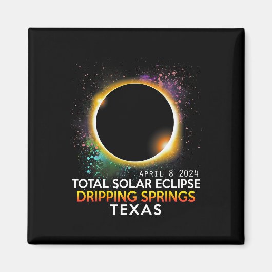 Aimant Springs Texas Totalité Total Solaire Eclipse 2024 (Devant)