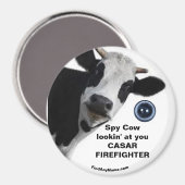 Aimant Spy Cow regarde toi CASAR FIREFIGHTER (Recto/Verso)