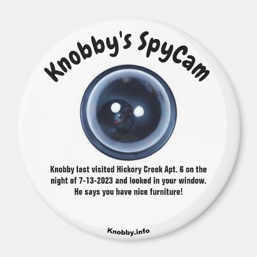Aimant SpyCam Hickory Creek Apt de Knobby. 6 Fun Frigo (Devant)